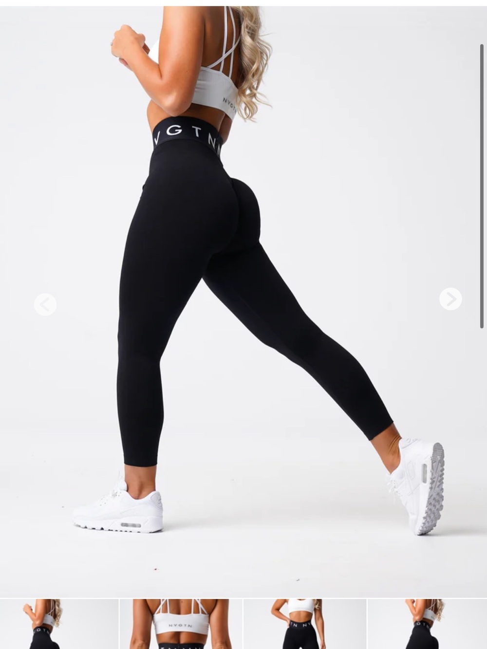 NVGTN Black High-Rise Performance Leggings with Logo Waistband